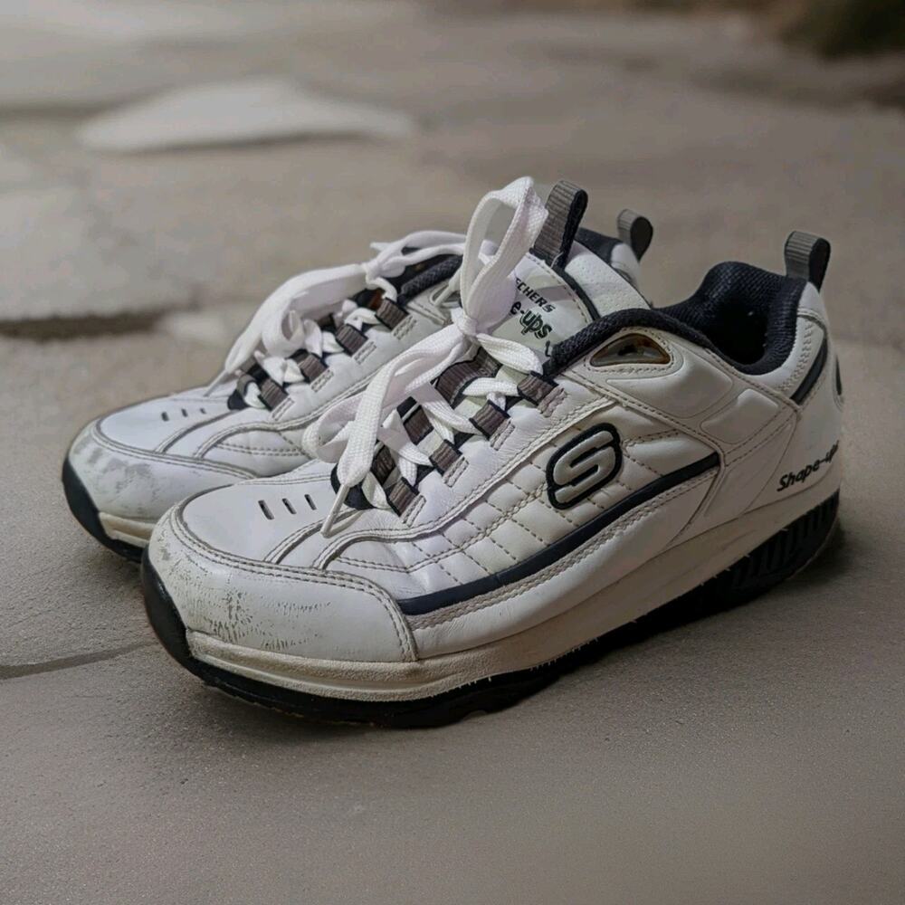 Skechers Energy After Burn Shape Ups XT Fitness Shoes White Navy Men's Sz 8